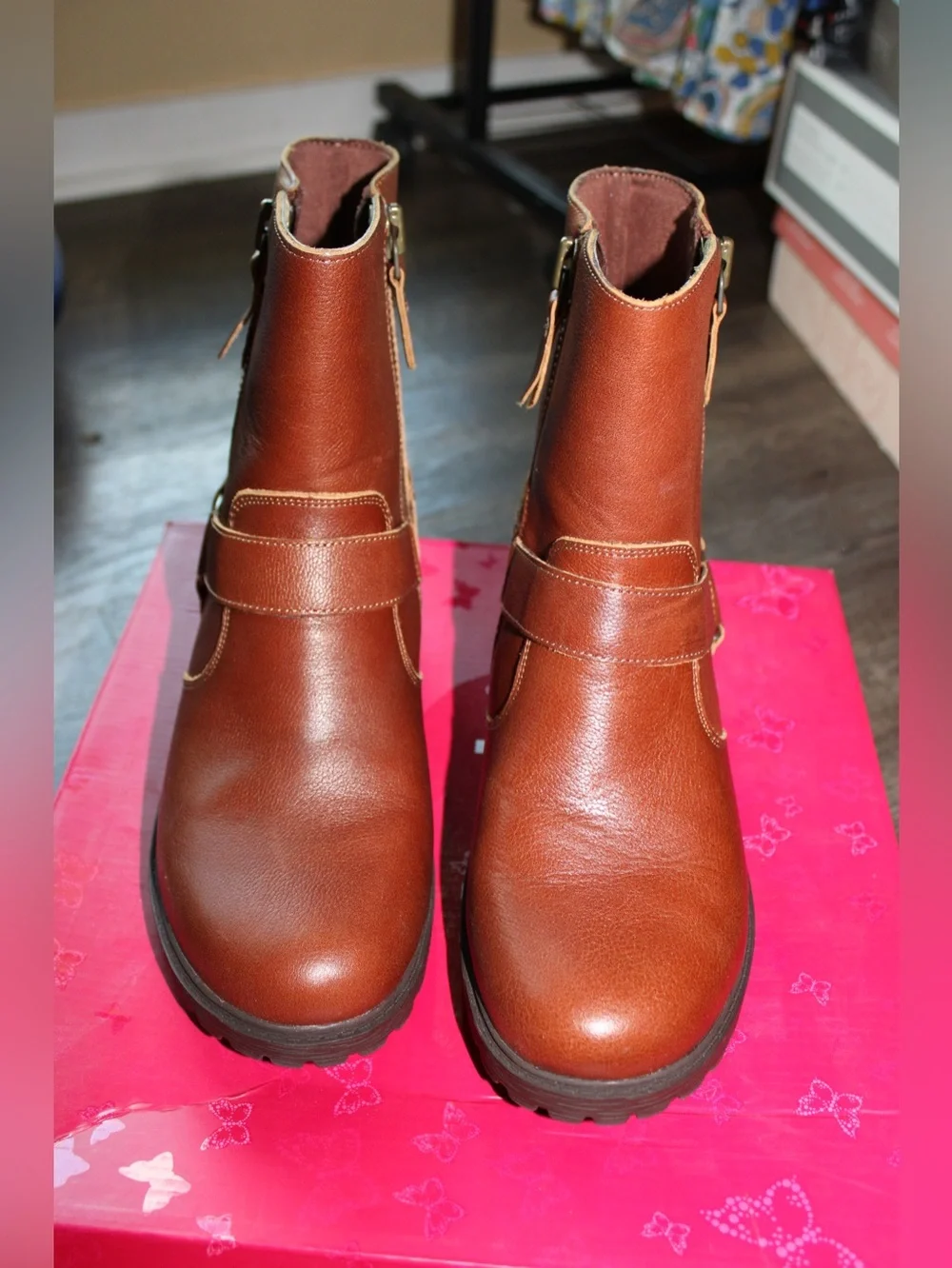 Alegria Charlette Crazy Horse Brown Leather Ankle Boots Women’s 38 / 8–8.5
